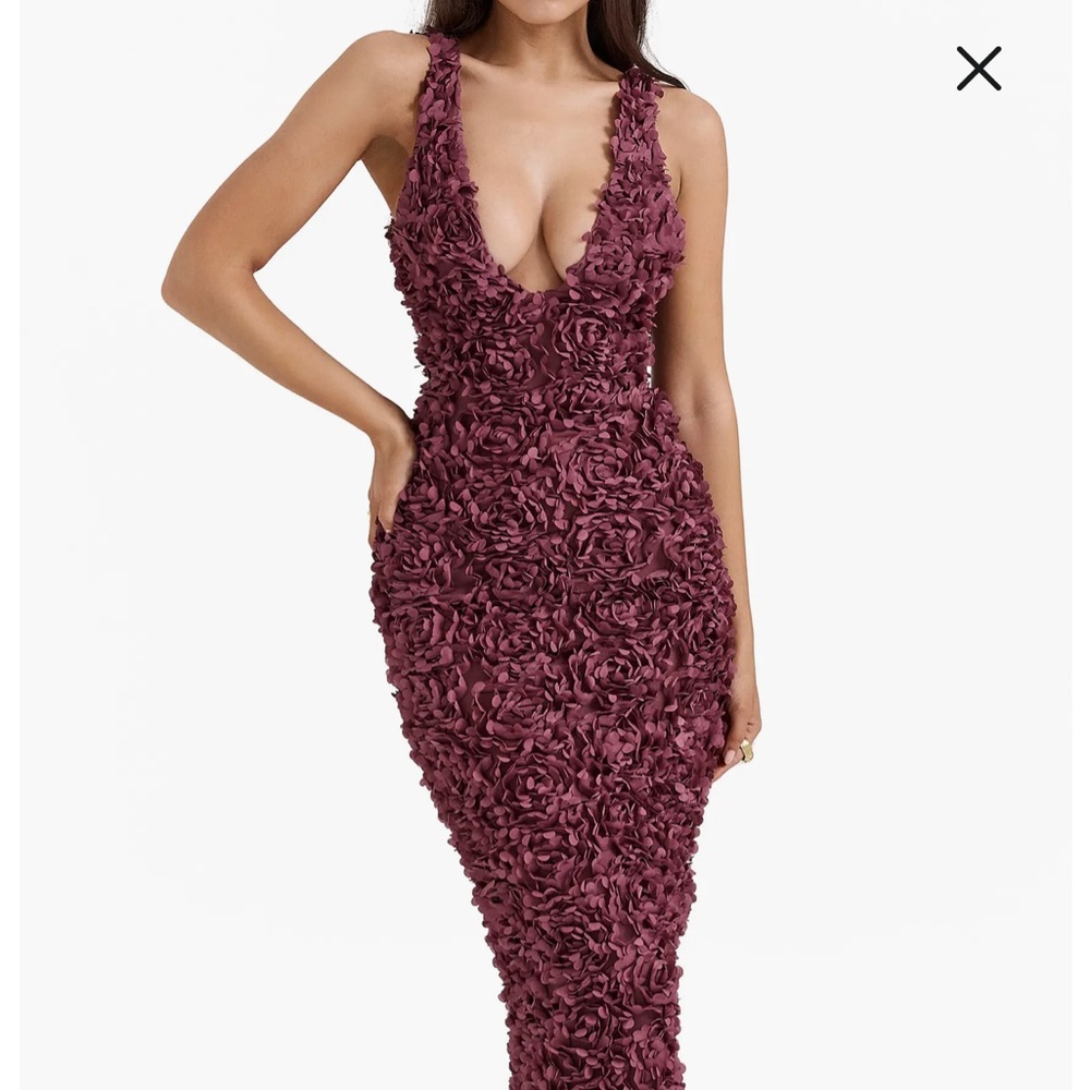 House of CB Carena Flower Appliqué Gown